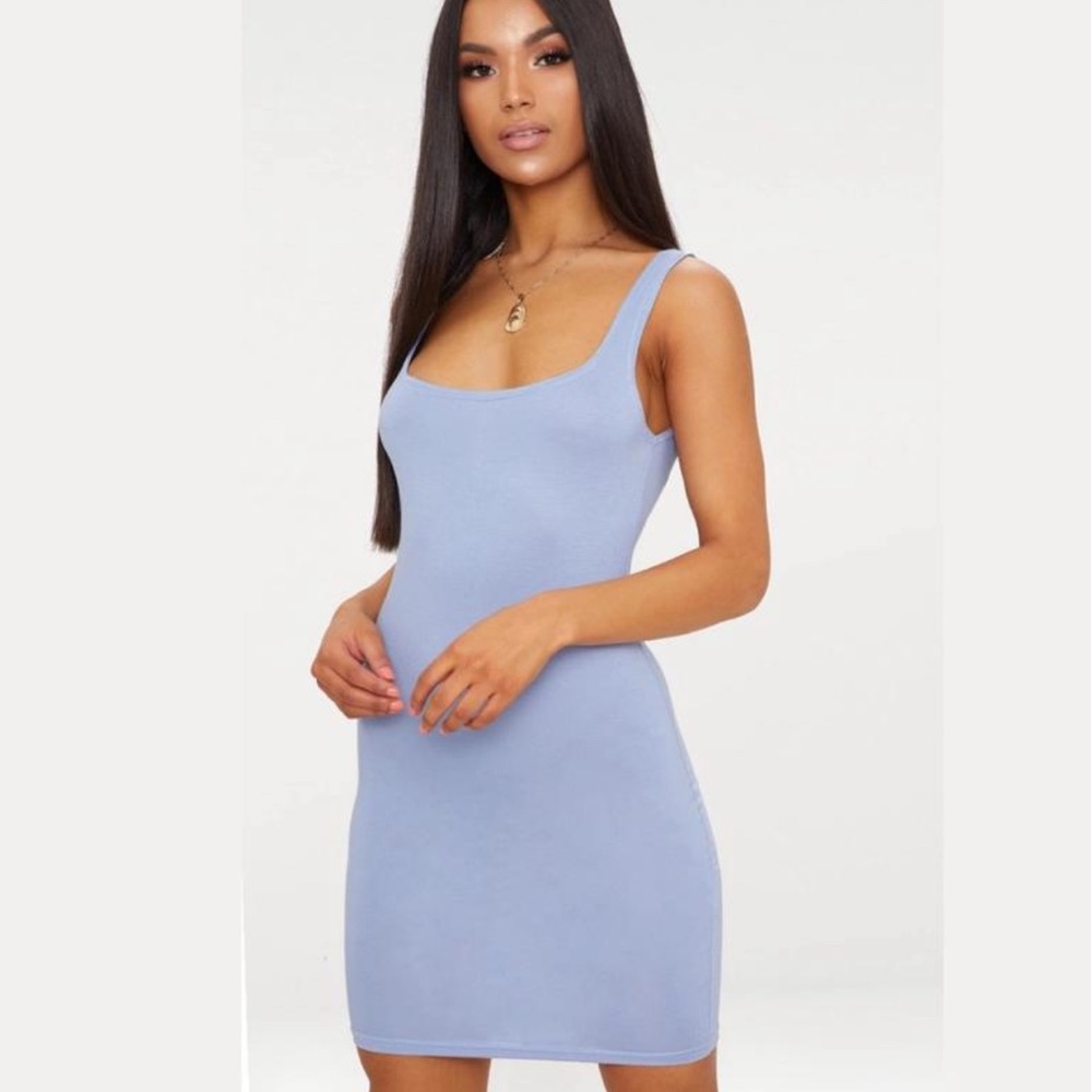 PrettyLittleThing Short Bodycon Mini Dress in Light Blue Size S